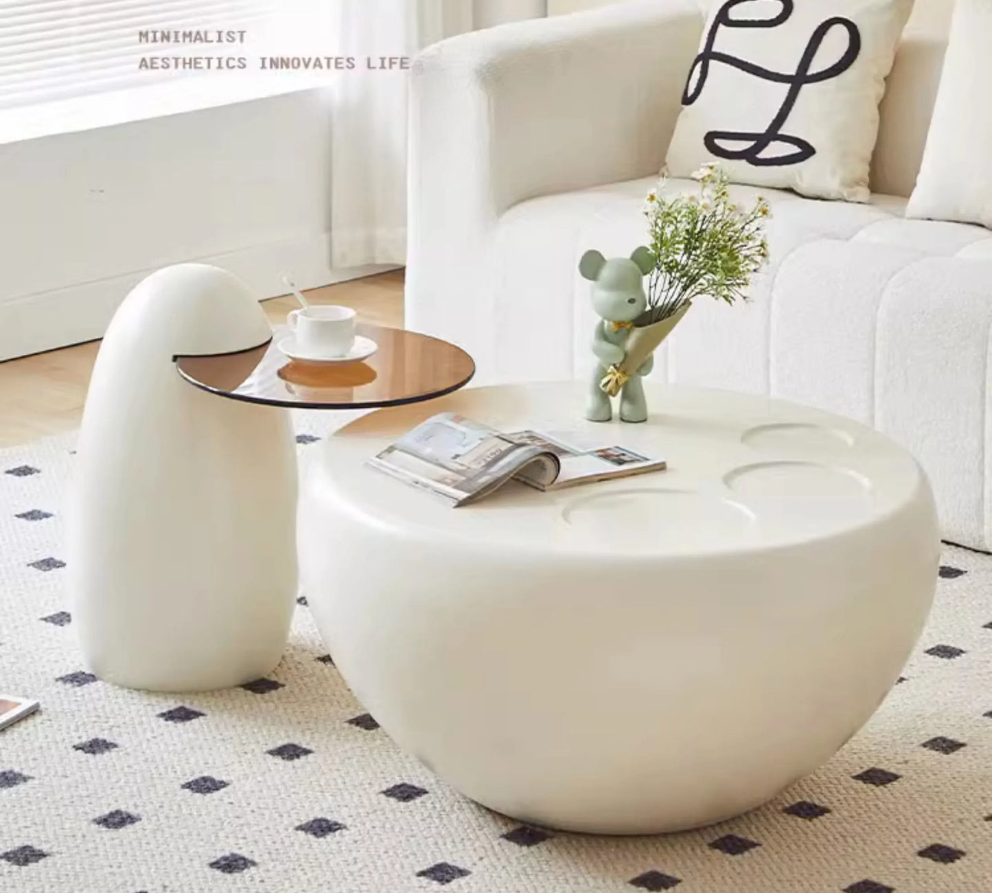 Living Room Unique Coffee Tables Cute Elegant White Classic Coffee Tables Round Nordic Muebles Para El Hogar Home Furniture