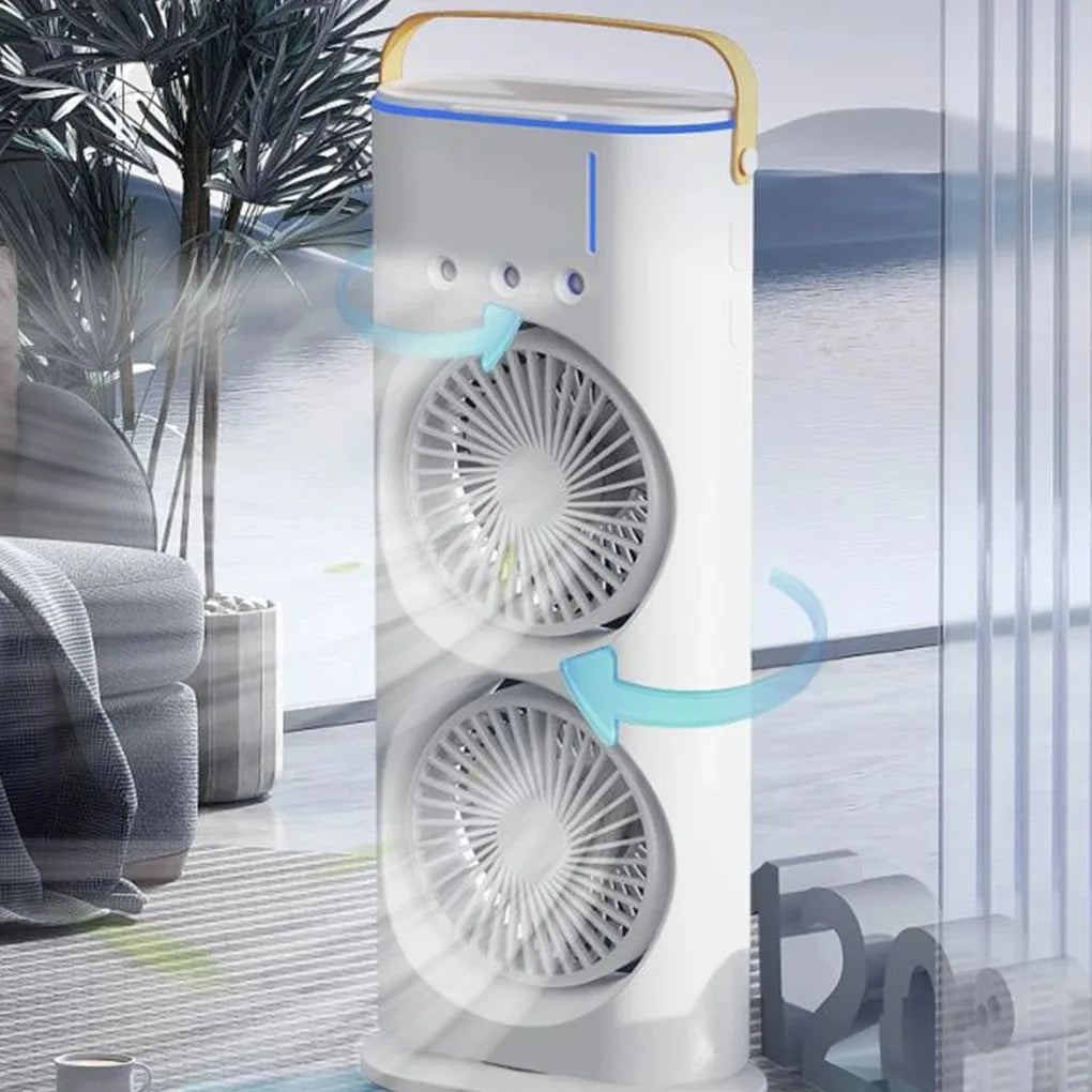 3-in-1 fan air conditioner, household small LED air cooler, portable night light, air conditioning humidifier, fan, gift