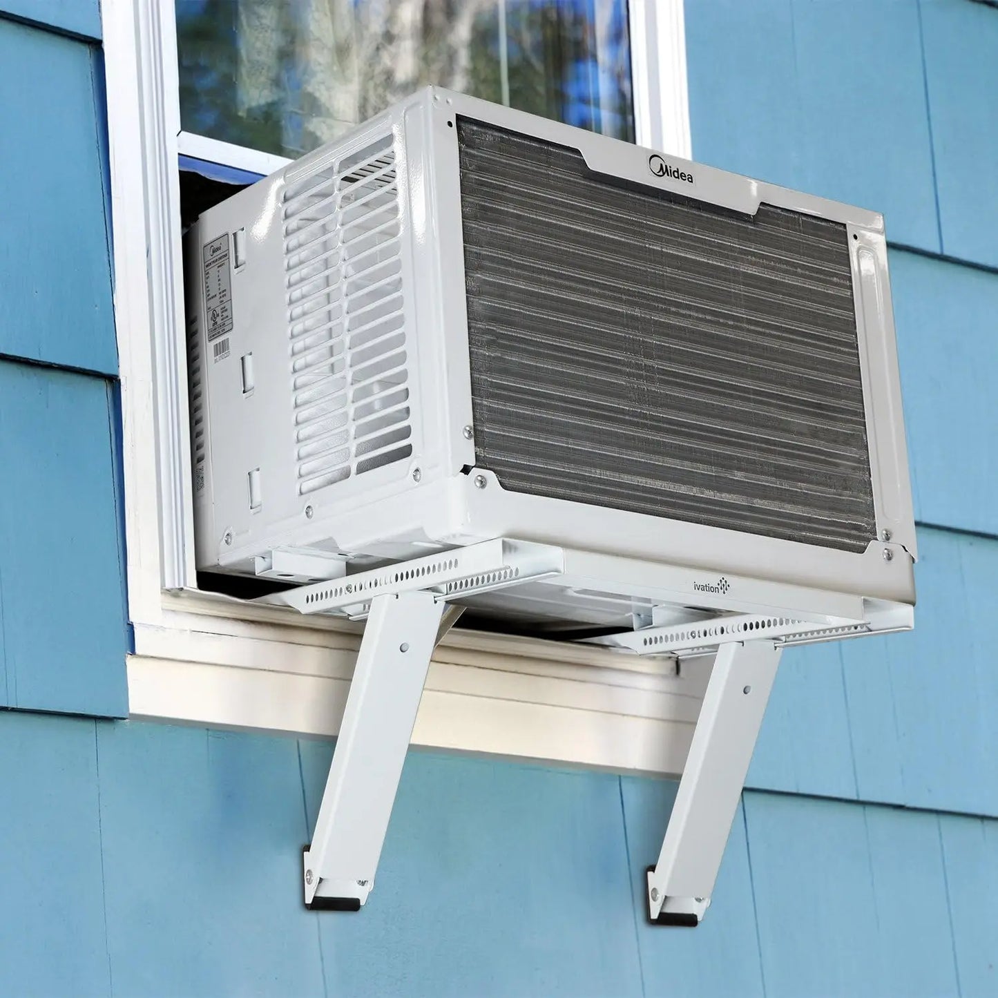Air Conditioner Bracket - No Tools or Drilling Required - Heavy Duty Steel Holds 200 Pounds - Fits 19.25Hx17.25L Window