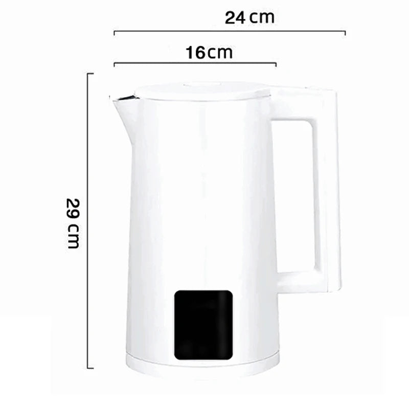 1500W LED Digital Display Electric Kettle 3L Stainless Steel Household Thermal Insulation Automatic Power-off Electric Kettle
