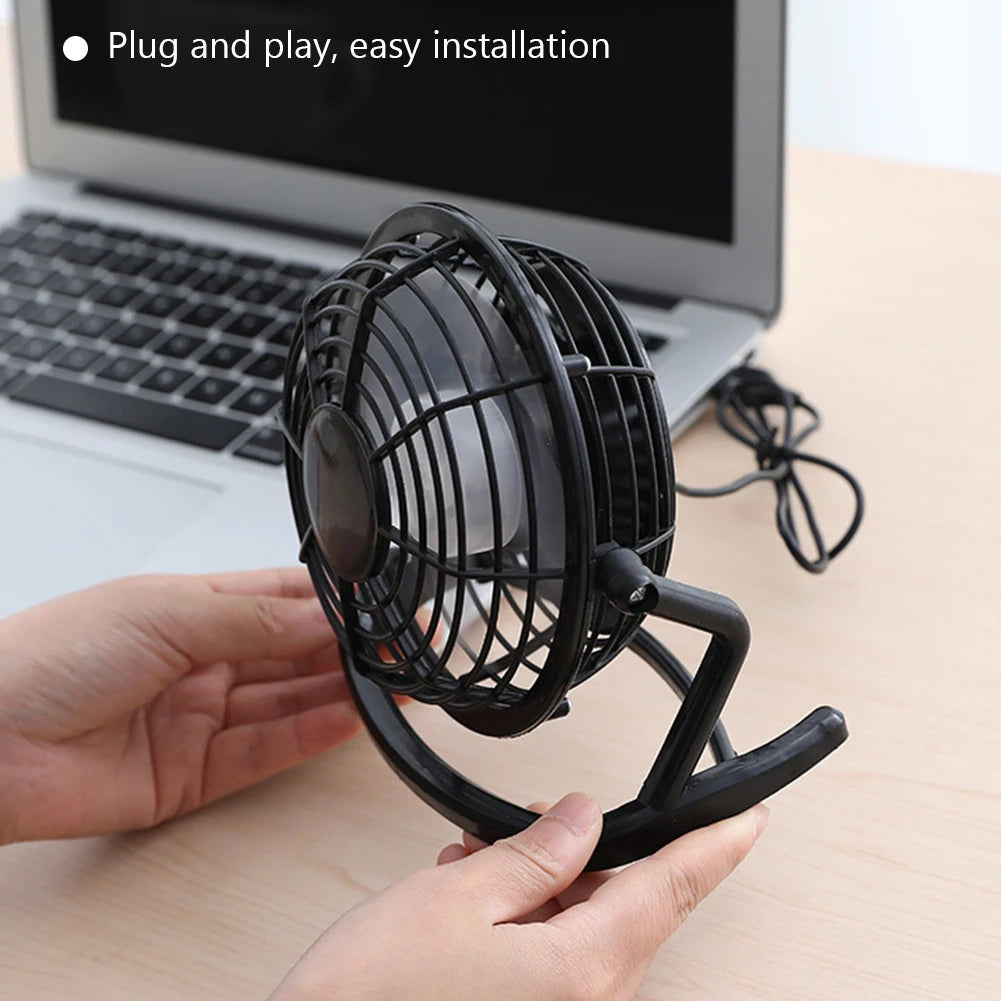 4 Inch Small Desktop Plastic Fan Mini Silent USB Rechargeable Adjustable Portable for Student Dormitory Office Fan Cooling Fan