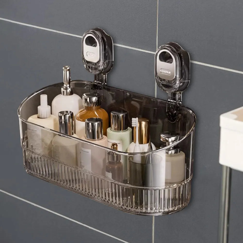 No-Drill Bathroom Suction Storage Box Large Capacity & Strong Load-Bearing Hanging Shower Shelf Shower Caddy for Bathroom