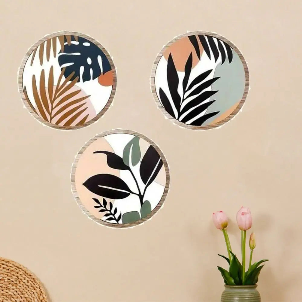 3/4pcs Bohemian Style Wooden Wall Decoration Cartoon Art Wall Hanging Creative Exquisite Background Pendant Living Room