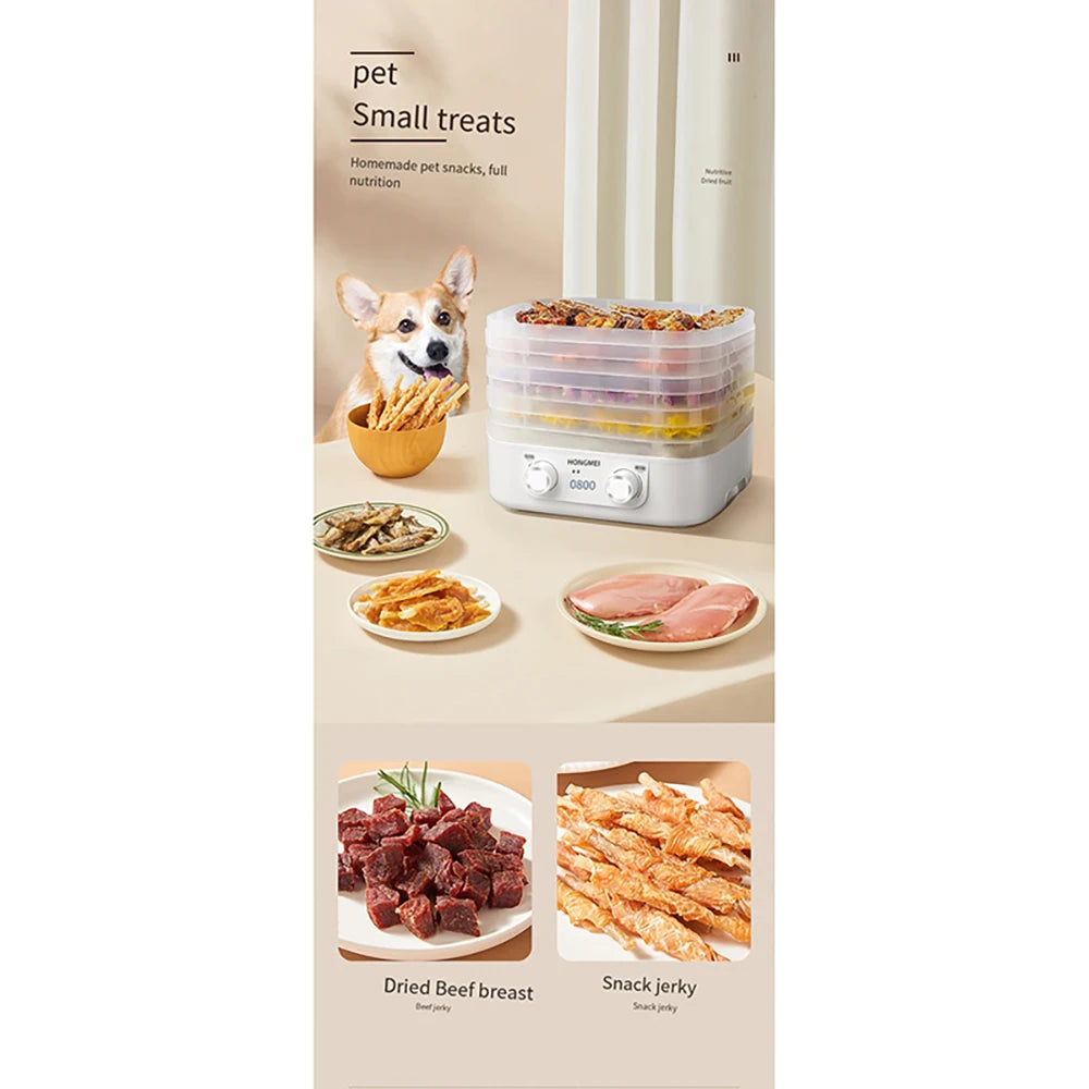 5 Layer Smart Electric Food Dryer 110V 220V Fruit Vegetable Dehydrator Machine for Dry Beef Jerky Meat Fish Tea 식품건조기 음식짤순 건조기시트