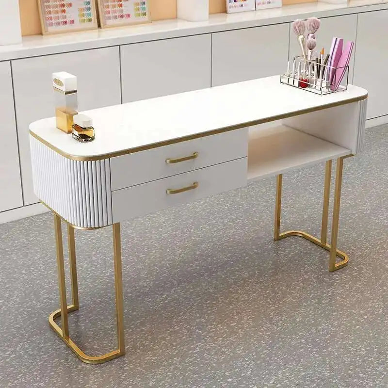 Simple Professional Nail Table Modern Luxury Nail Artist Manicure Table Wooden Storage Mesa De Manicure Salon Furniture KMNT