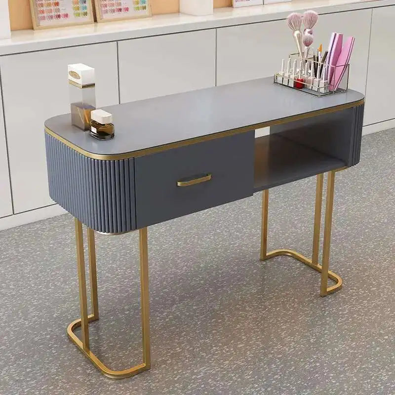 Simple Professional Nail Table Modern Luxury Nail Artist Manicure Table Wooden Storage Mesa De Manicure Salon Furniture KMNT