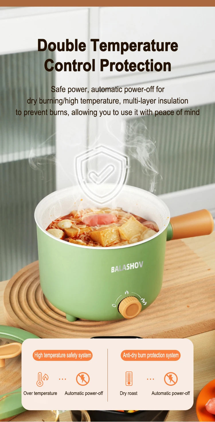Electric Cooker Kitchen Appliance Double Layer Home for Hot Pot Cooking Soup Heater Multifunction Cooker Mini Non-stick Pan Pots