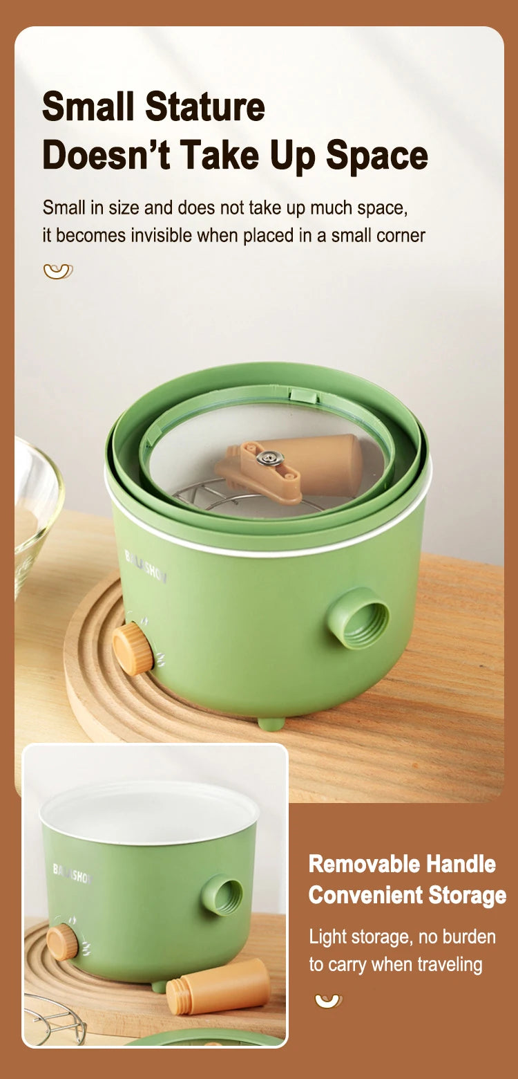Electric Cooker Kitchen Appliance Double Layer Home for Hot Pot Cooking Soup Heater Multifunction Cooker Mini Non-stick Pan Pots