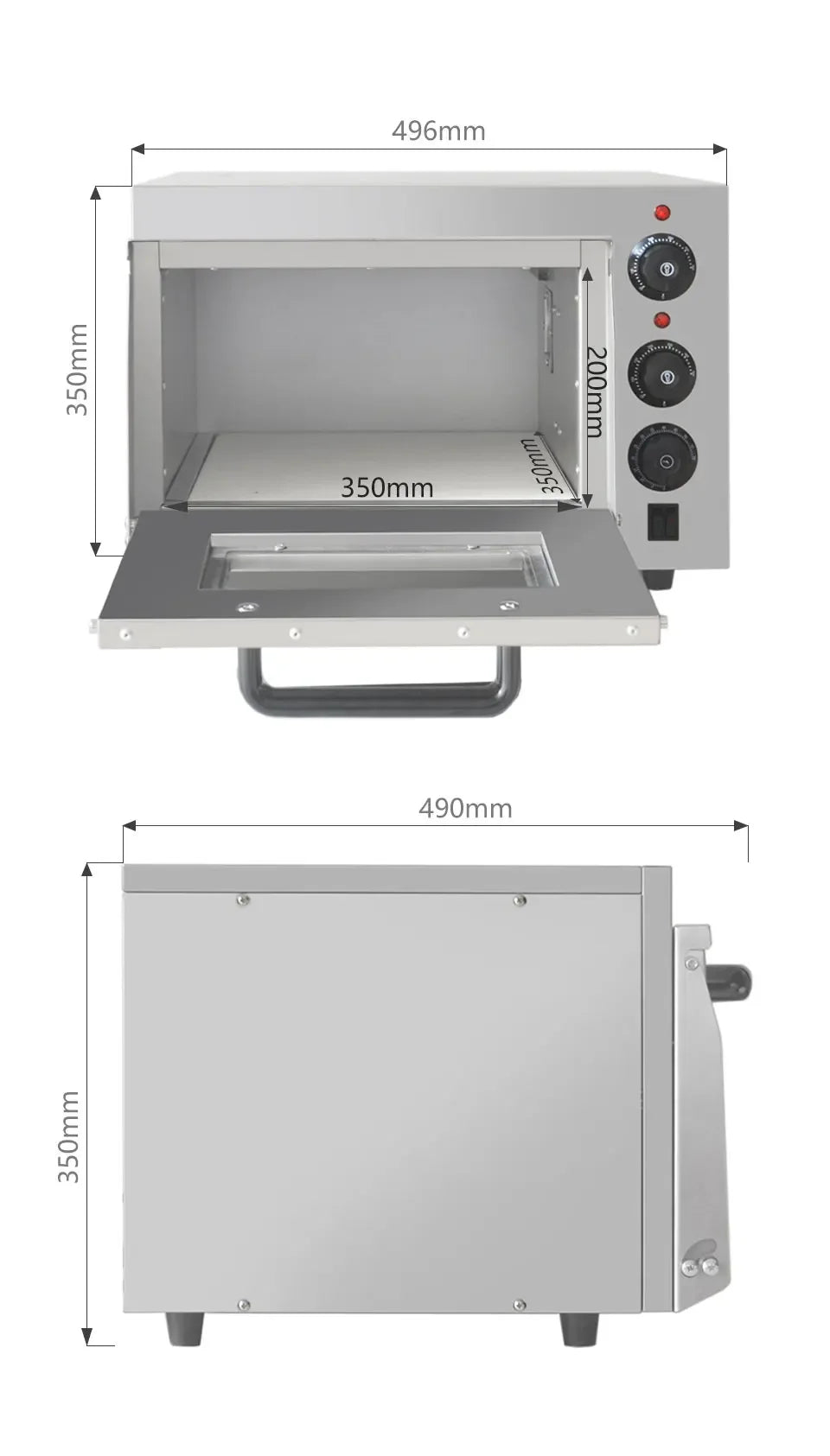 XEOLEO 13' Electric Pizza Oven 2500W Toaster Baker Oven Single Heighten Layer Baking Machine Commercial Baking Oven With Stone