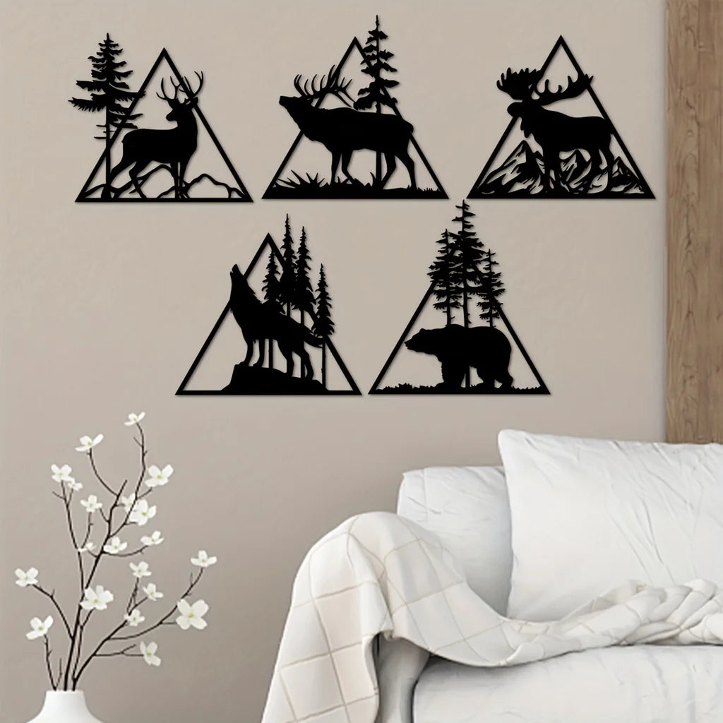 Metal Deer Art Wall Decor, Forest Deer Metal Wall Decor, Metal Forest Deer Sign Forest Deer Sign Wall decor metal wall hanging