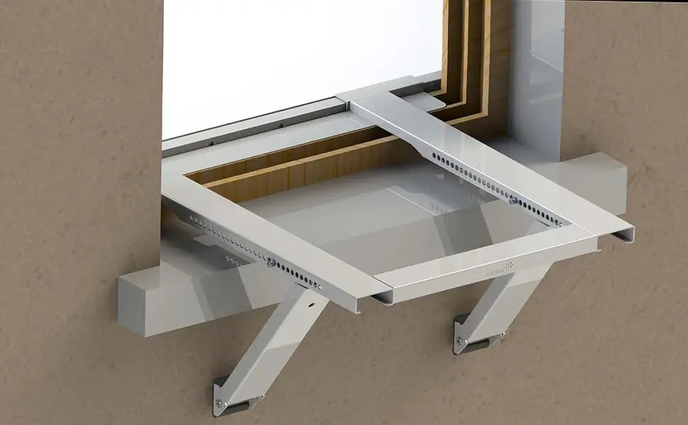 Air Conditioner Bracket - No Tools or Drilling Required - Heavy Duty Steel Holds 200 Pounds - Fits 19.25Hx17.25L Window
