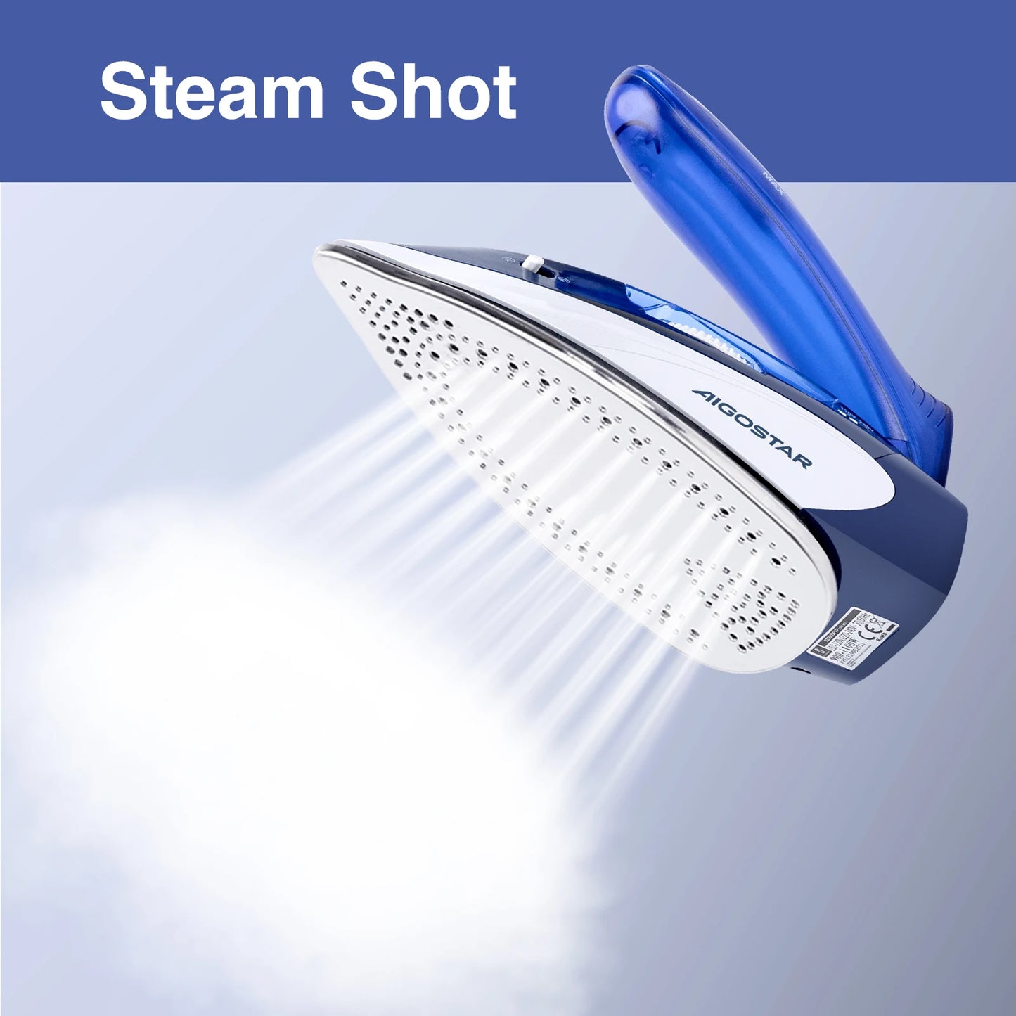 Travel Iron Steam Iron, Folding Handle, Temperature Selector, 1100W Steam Clothes Iron, Double Voltage 120V-240V, Stainless Steel Sole, 80ml Tank