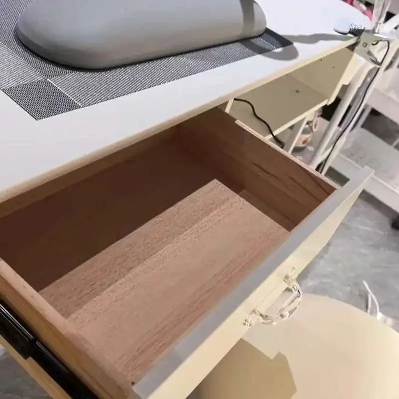 Simple Professional Nail Table Modern Luxury Nail Artist Manicure Table Wooden Storage Mesa De Manicure Salon Furniture KMNT
