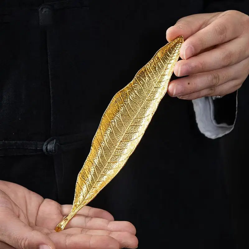 Creative Antique Leaf Incense Burner Zinc Alloy Bodhi Leaf Incense Holder Ash Catcher Office Home Desktop Decoration Zen Durable