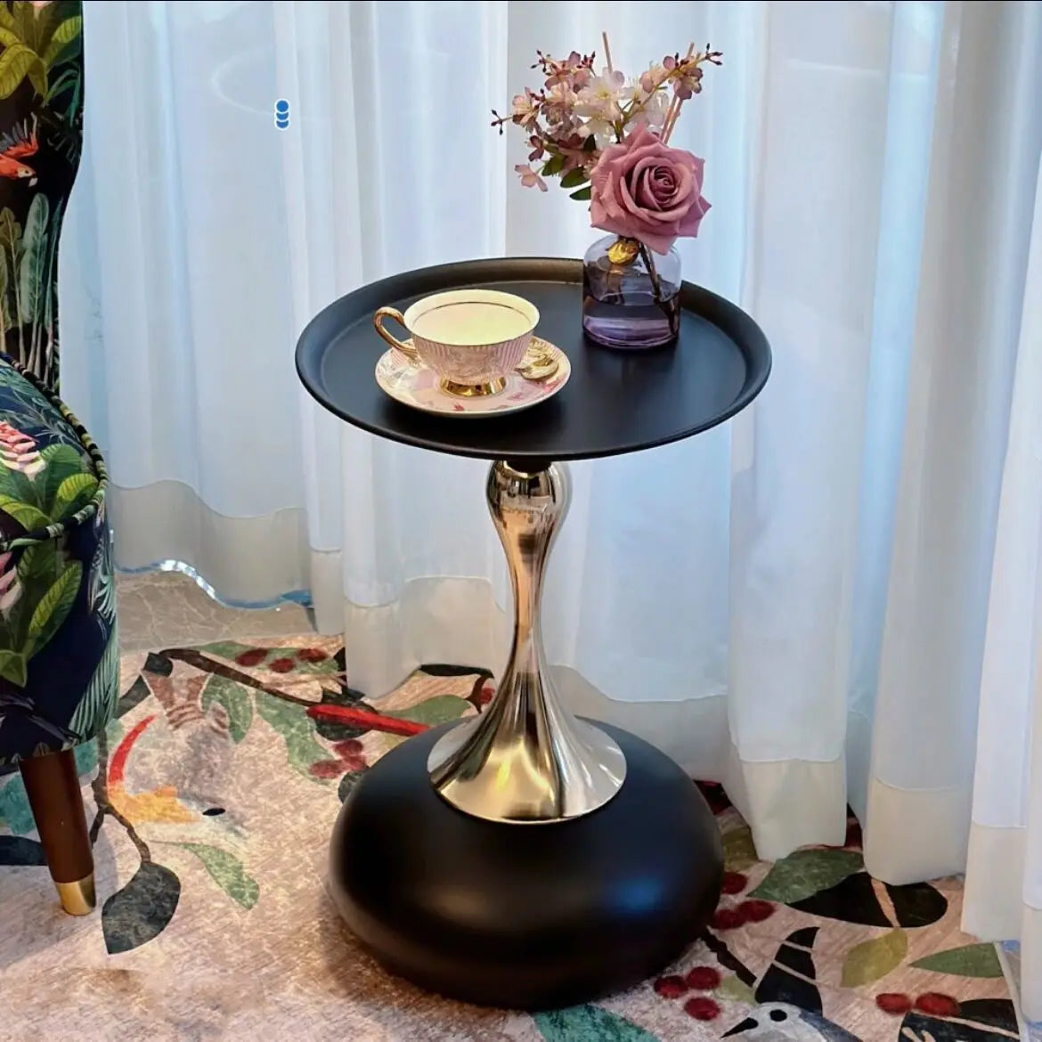 Coffee Table for Living Room Mermaid Style Side Table Nordic Balcony Household Round Table Home Decoration Garden Supplies