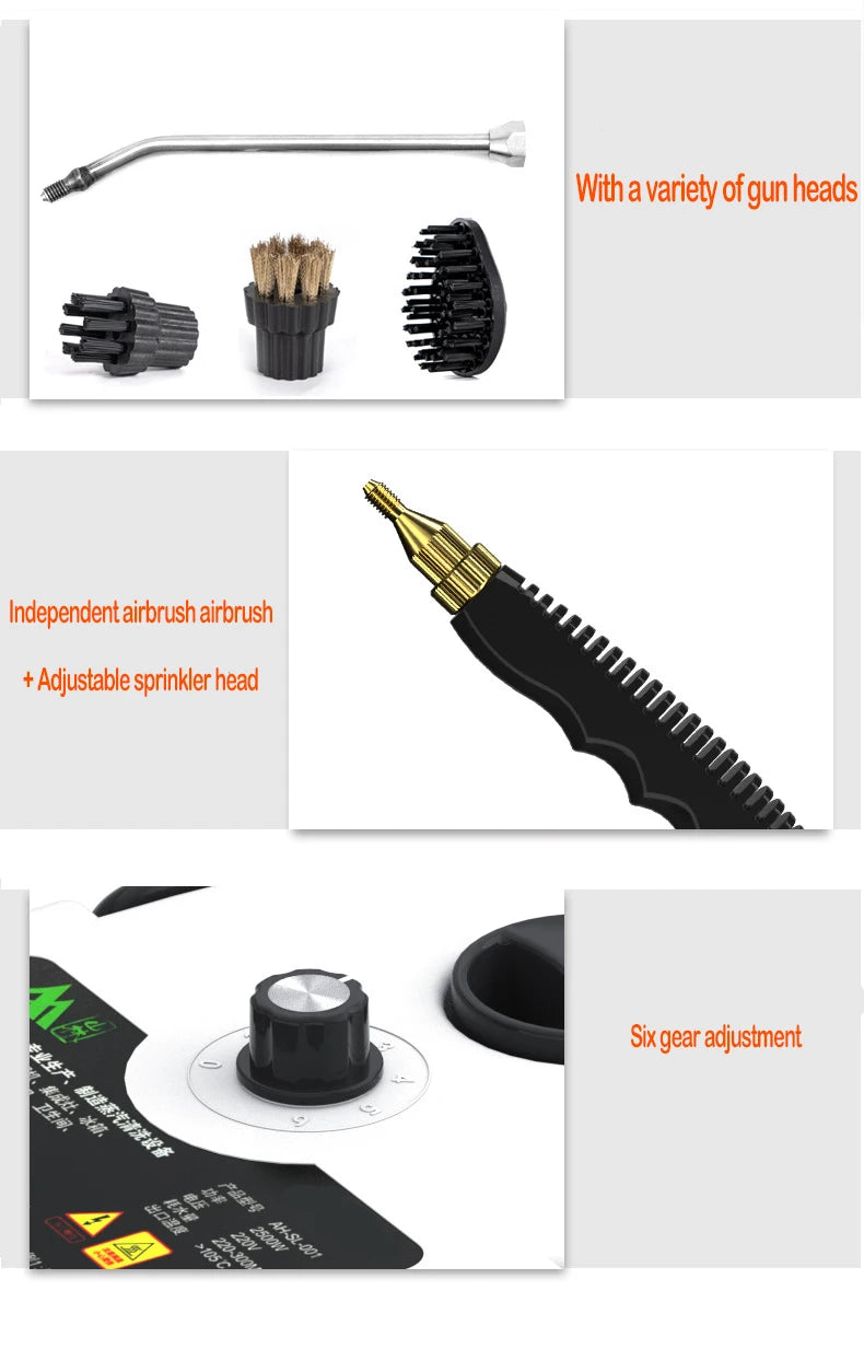 Steam Cleaner High Temperature Pressurized Handheld Steam Cleaning Machine for Kitchen Furniture Bathroom Car