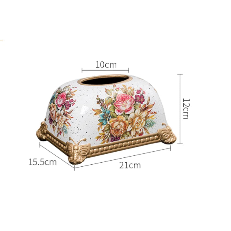 European-style living room coffee table simple drawing paper box home American light luxury ceramic bread tissue box decoration
