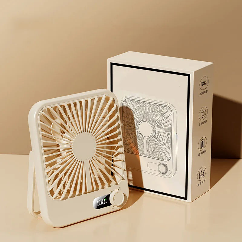 Small Desktop Electric Fan Rechargeable Home Student Dormitory Bedside Class Silent Ultra-thin Desktop Fan Super Silent