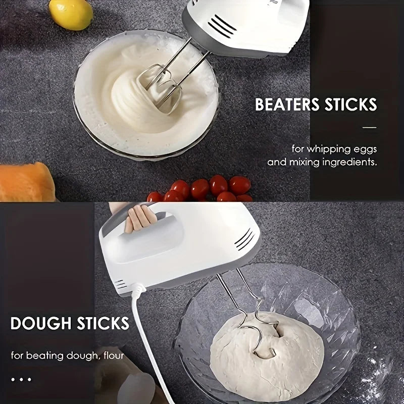 Electric Hand Mixer Kitchen Beater Spiral Whisk Stand Cake Baking Food Blender Egg Beater Cream Dough Hand Electric Mixer