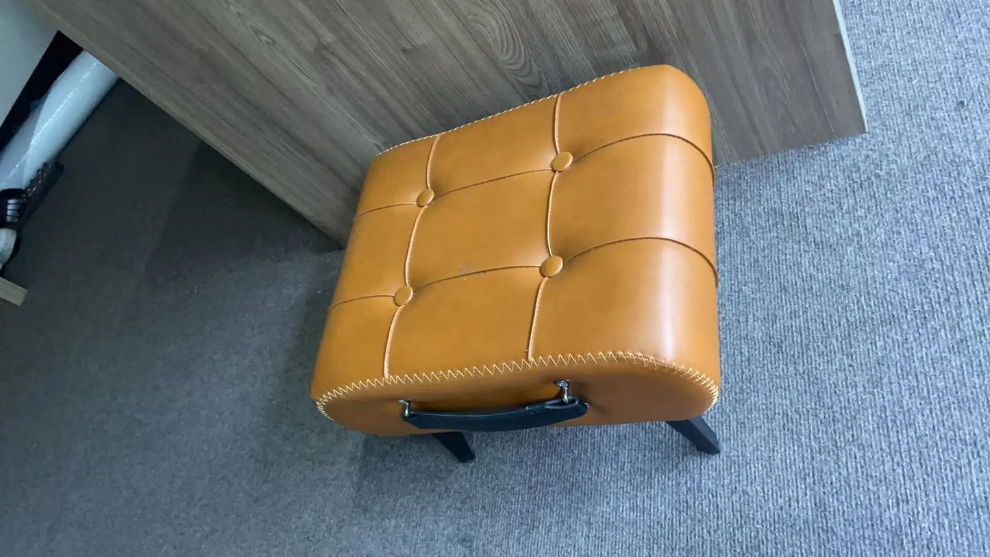 Shoe changing stool, doorstep, living room soft bag, minimalist sofa, footstool, light luxury leather art, low stool
