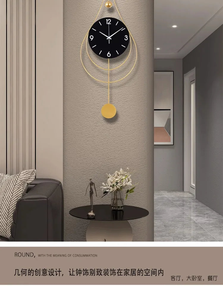 Modern Bedroom Wall Clocks Luxury Design Quiet Metal Wall Clocks Gold Black Reloj Pared Decorativo Furniture Living Room