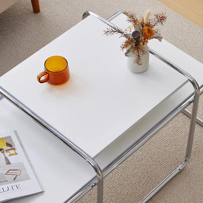 Women Steel Simplicity Coffee Table Modern Design Metal Unique Coffee Table Advanced Living Room Mesa Centro Patio Furniture