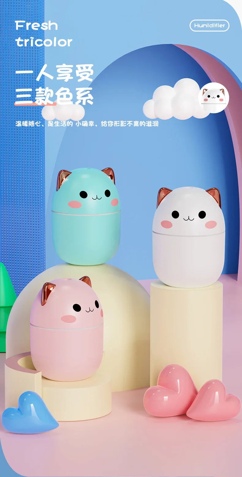 250ML Cute Air Humidifier Mini Aromatherapy Humidifiers Diffusers Essential Oil Diffuser Home Car Air Purifier Humificador