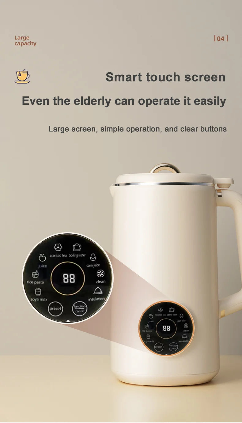 220V/110V Electric Soybean Milk Machine Automatic Intelligent Food Blender Fruit Juicer Water Boiling Kettle Rice Paste Maker