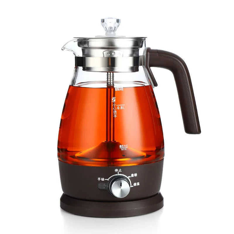 Electric Kettle Coffee Tea Maker Brewer Black Pu 'er Glass Kettles Steam Teapot Automatic Health Tea Infuser Pot Boiling Set 1L