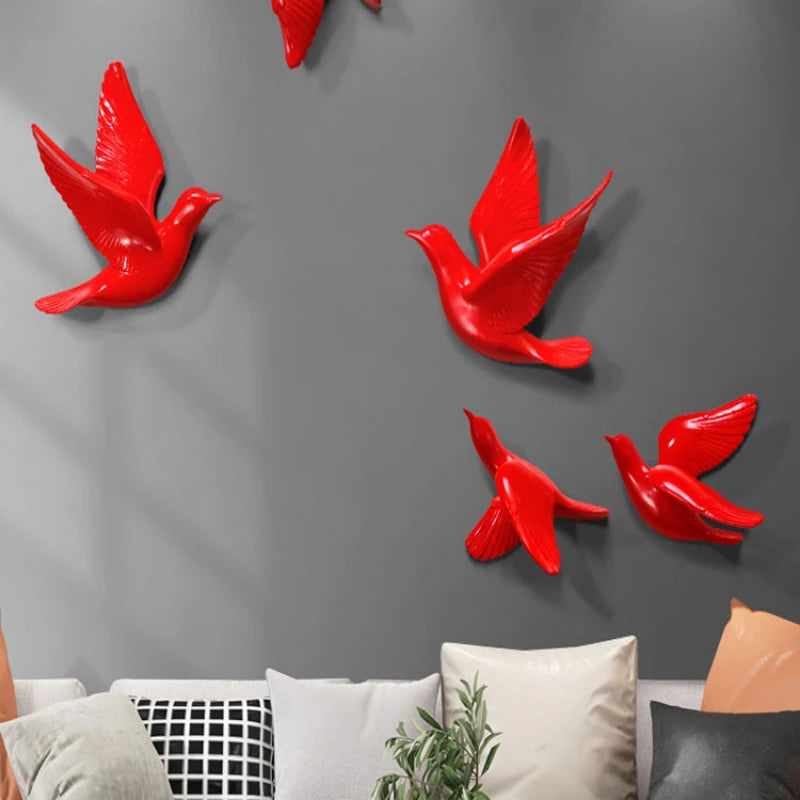 Bird Wall Hanging European Three-dimensional Creative Living Room Entrance Background Wall Decoration Wall Hanging