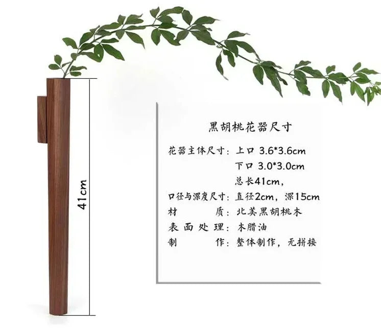 Wall Hanging Vase Home Wall Decoration Porch Living Room Bohemian Style Wooden Solid Wood Flower