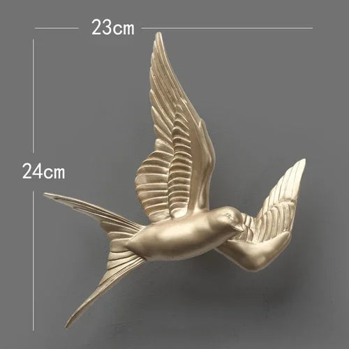 European White Three-dimensional Bird Wall Decoration Living Room Swallow Wall Hanging Abstract Animal Ornaments Home Decoration
