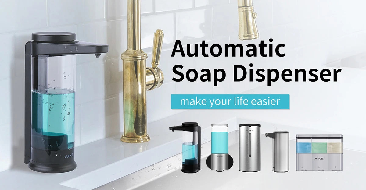 AIKE 2 in 1 Kitchen Soap Dispenser with Sponge Stainless Steel Dish Soap Box Detergent Dispenser for Dishwashing Manual Pump