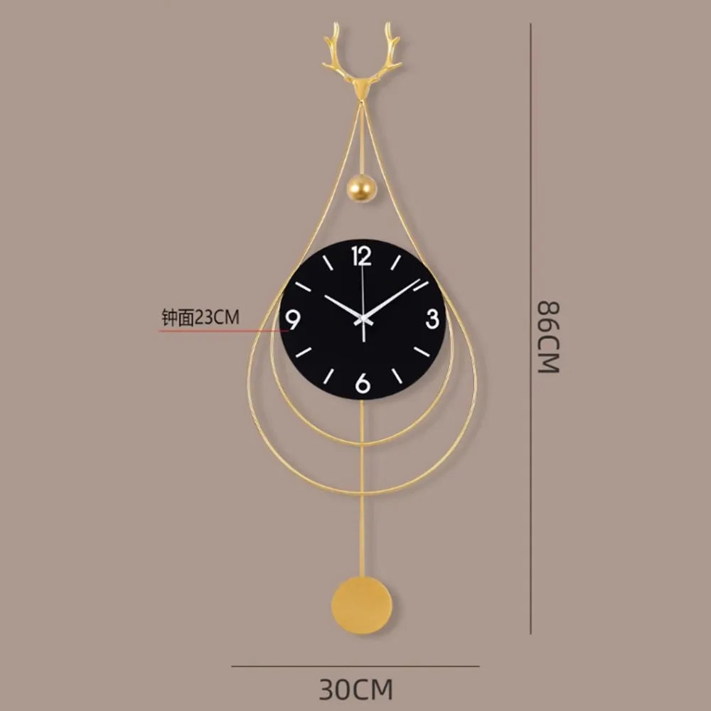 Modern Bedroom Wall Clocks Luxury Design Quiet Metal Wall Clocks Gold Black Reloj Pared Decorativo Furniture Living Room