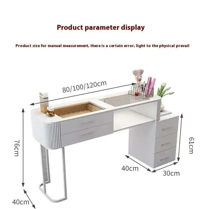 Simple Professional Nail Table Modern Luxury Nail Artist Manicure Table Wooden Storage Mesa De Manicure Salon Furniture KMNT