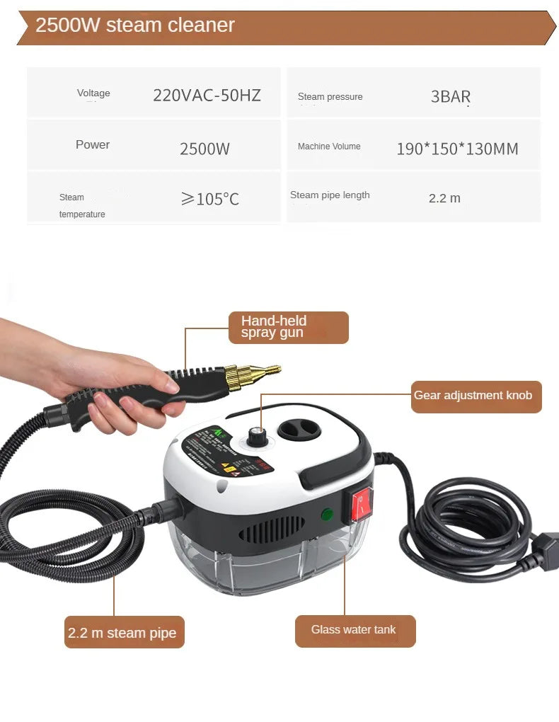 Steam Cleaner High Temperature Pressurized Handheld Steam Cleaning Machine for Kitchen Furniture Bathroom Car