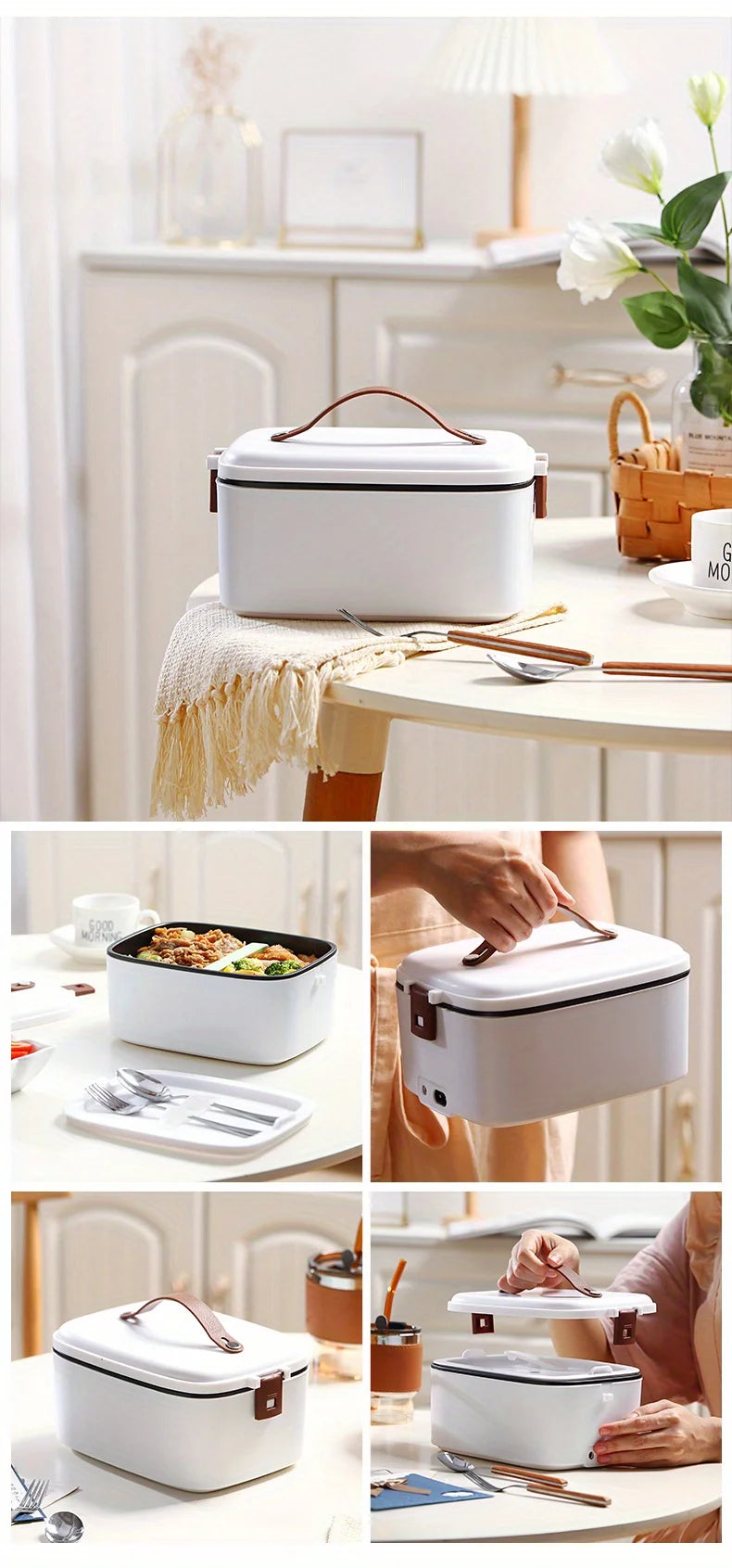 1.8L Electric Lunchbox Food Heater Car And Home Use Portable Lunch Heater Stainless Steel Portable Food Warmer,