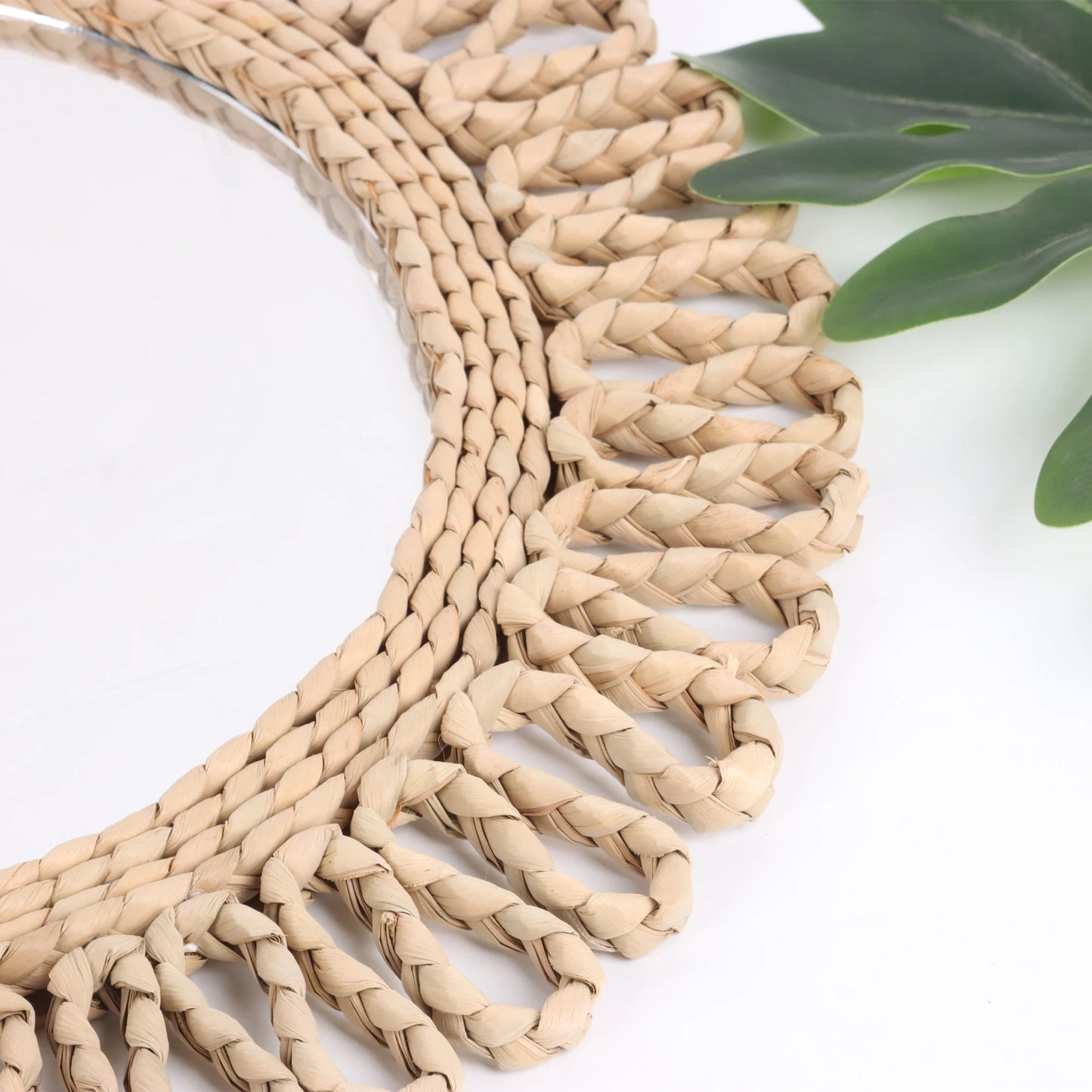 1pc Bohemian circular wall woven decorative Mirror Homestay style wall hanging decoration hotel living room bedroom pendant
