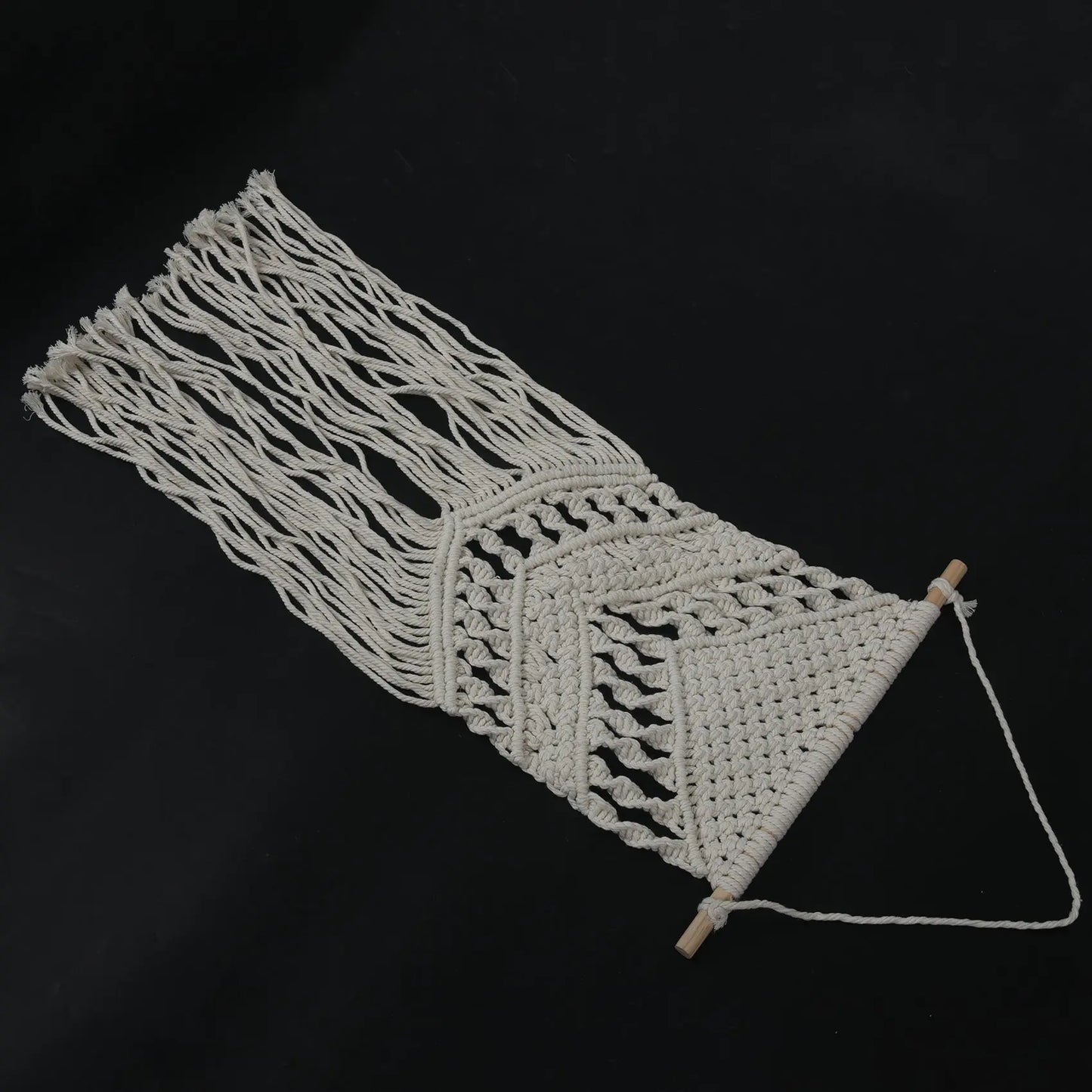 ABYN-Macrame Woven Wall Hanging - Boho Style Bohemian Room Geometric Art Decor - Beautiful Apartment Dorm Room Decoration, 14In