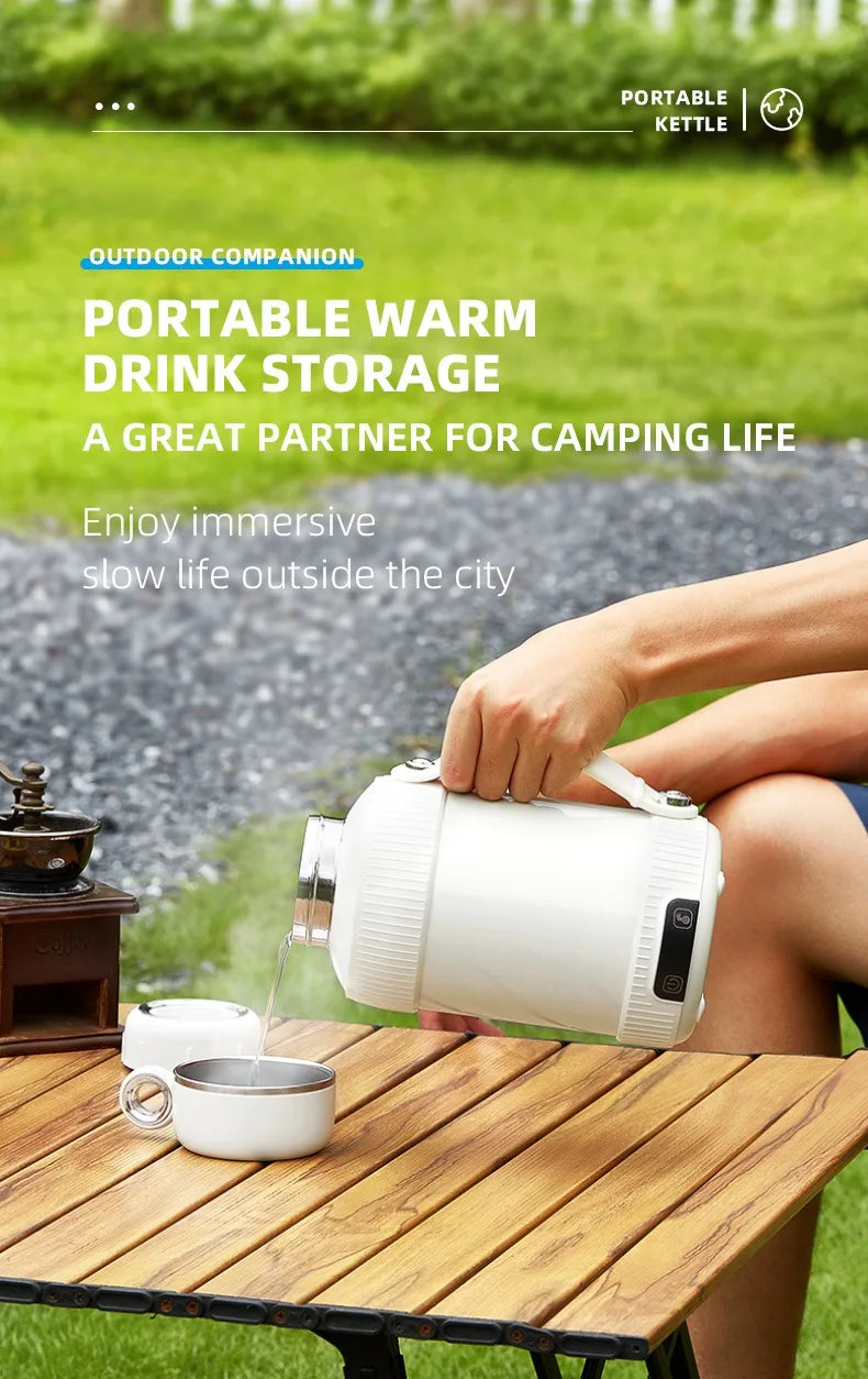 1.2L Electric Kettle Portable Kettle 316 Stainless Steel Kettle Reservation Insulation Kettle Automatic Power Off Adjust Tempera