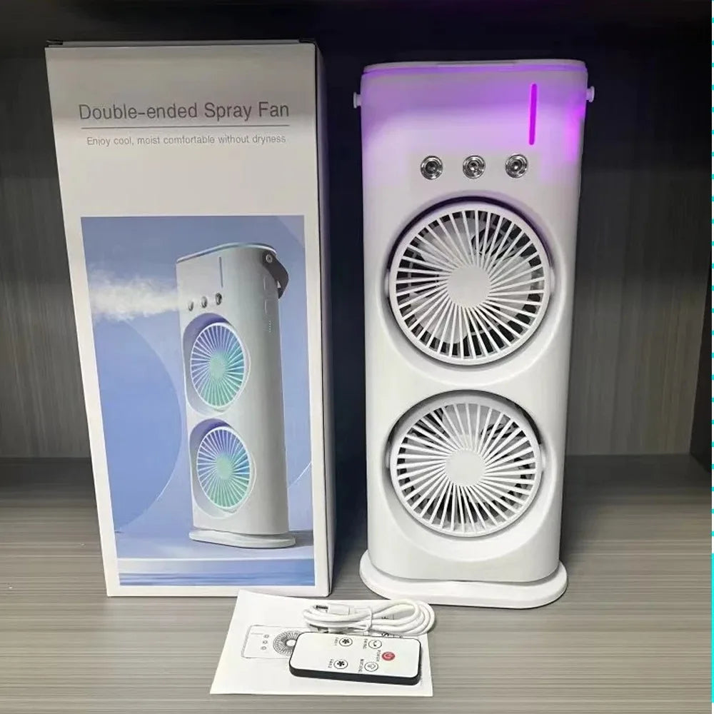 3-in-1 fan air conditioner, household small LED air cooler, portable night light, air conditioning humidifier, fan, gift