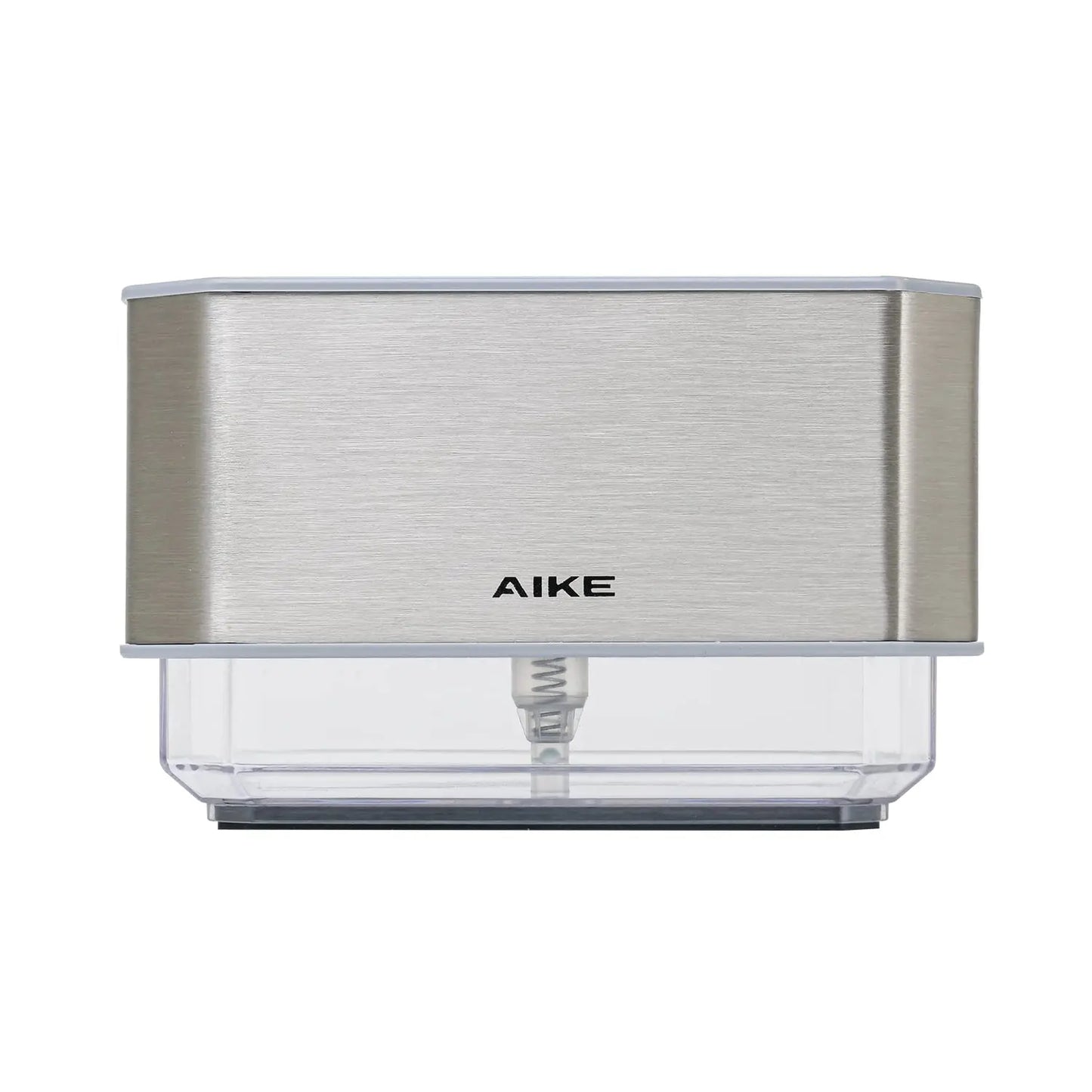AIKE 2 in 1 Kitchen Soap Dispenser with Sponge Stainless Steel Dish Soap Box Detergent Dispenser for Dishwashing Manual Pump