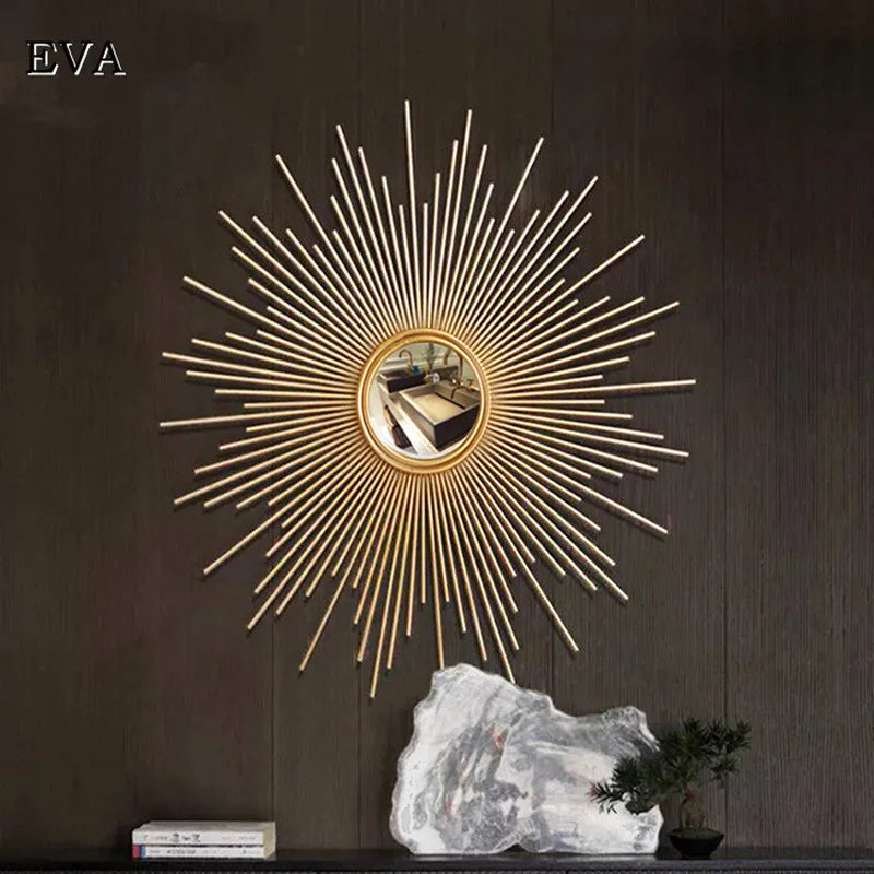 European Decorative Mirror Metal Wall Decorations Gold Sunglasses Creative Living Room Background Wall Decoration Home Decor