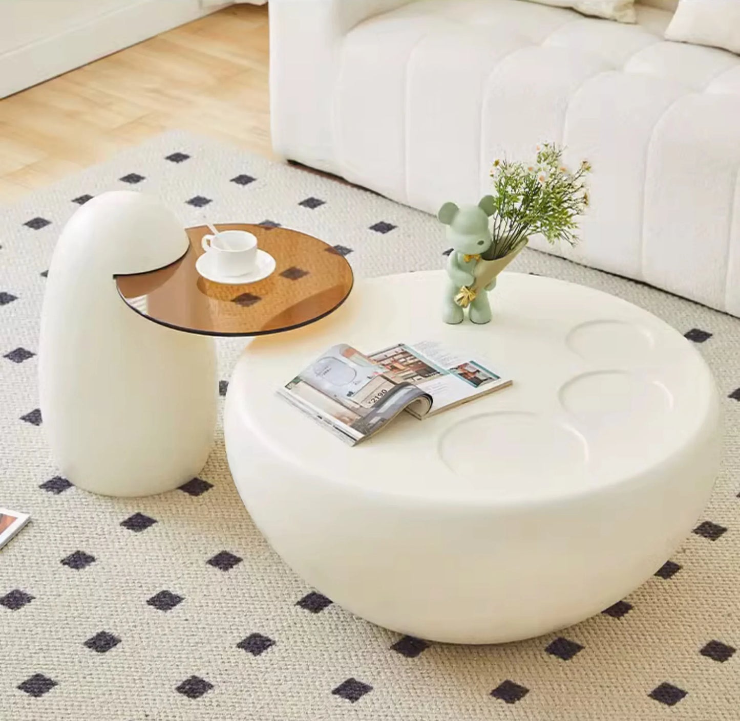 Living Room Unique Coffee Tables Cute Elegant White Classic Coffee Tables Round Nordic Muebles Para El Hogar Home Furniture