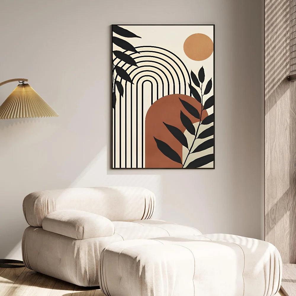 Abstract Bohemian Art Poster Self-adhesive Art Waterproof Paper Sticker Coffee House Bar Room Wall Decor