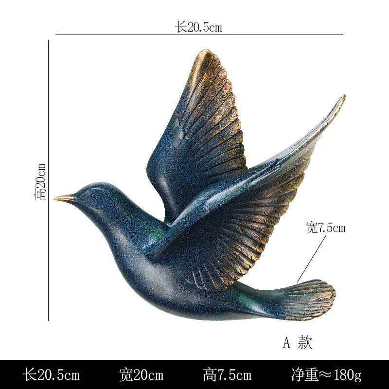 Bird Wall Hanging European Three-dimensional Creative Living Room Entrance Background Wall Decoration Wall Hanging