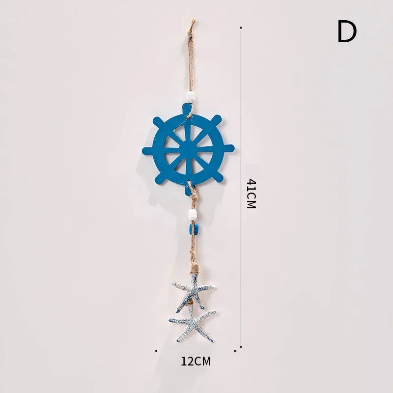Mediterranean Style Decorative Pendant Home Background Wall Mounted Lighthouse Sailboat Wooden Crafts