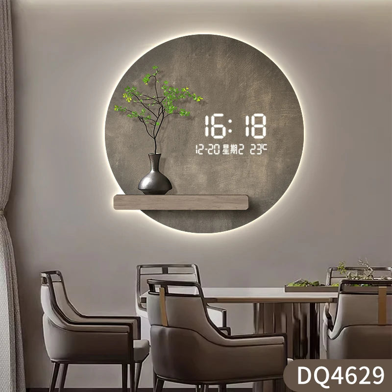 Digital Art Mural Wall Clocks Luxury Mechanism Alarm Korean Kitchen Wooden Wall Watch Reloj De Pared Living Room Decoration