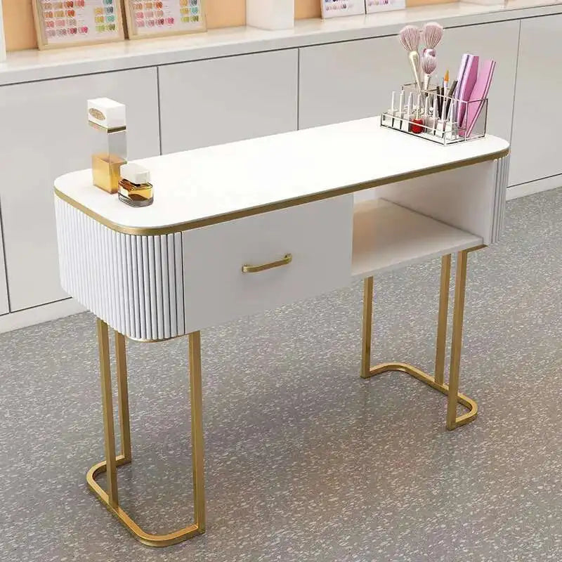 Simple Professional Nail Table Modern Luxury Nail Artist Manicure Table Wooden Storage Mesa De Manicure Salon Furniture KMNT