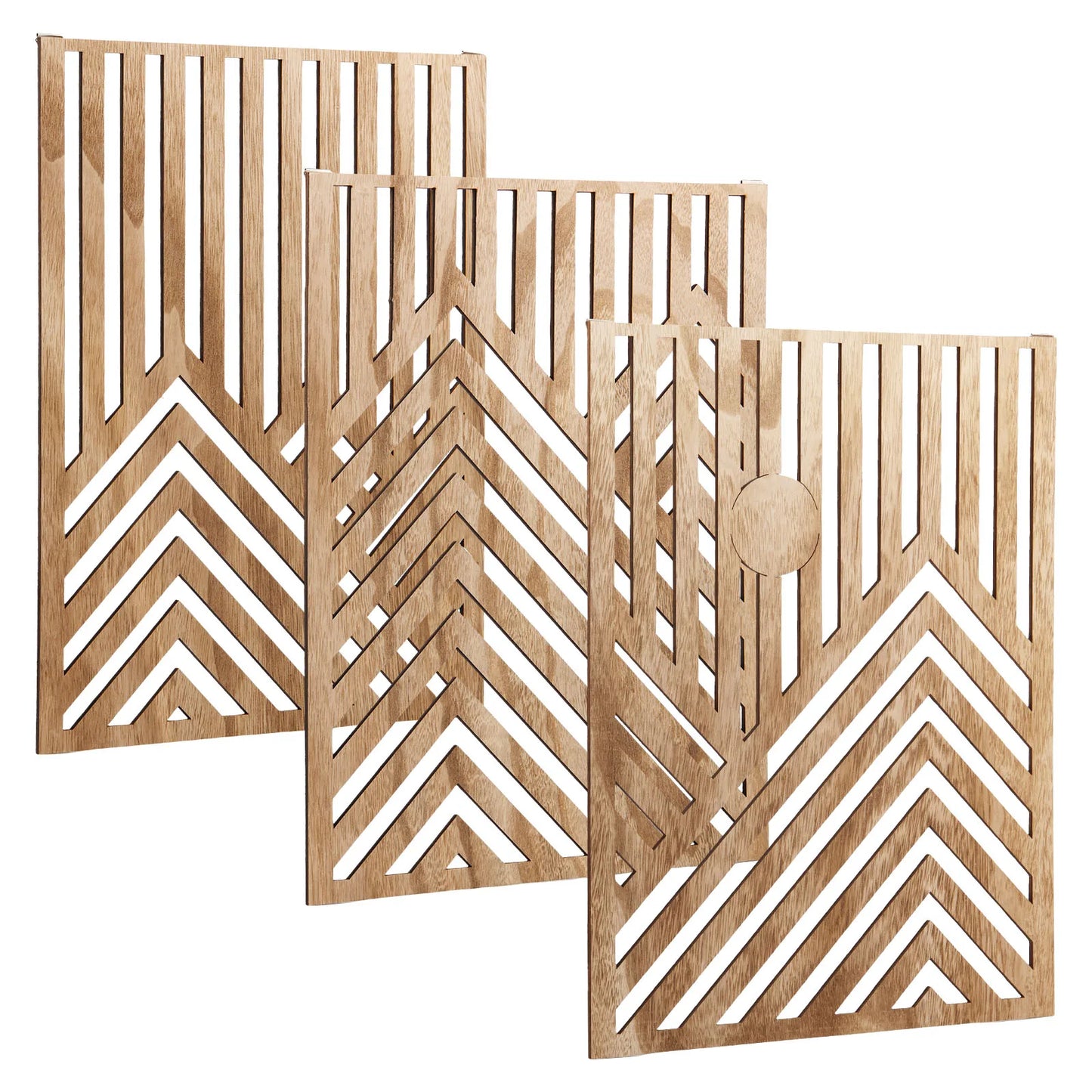 3Pcs Wood Wall Art Wood Wall Sculpture Decor Openwork Wood Wall Ornament Easy to Hang Timber Wall Artwork for Living Room